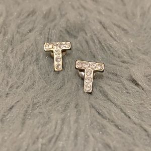 “T” Stud Earrings